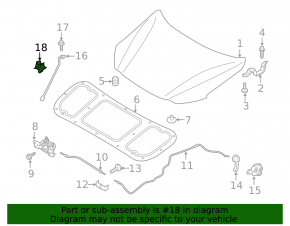 Кронштейн опоры капота Kia Forte 4d 14-18
