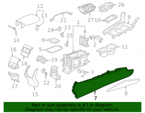 Накладка центральной консоли боковая левая Honda Accord 18-22 черная