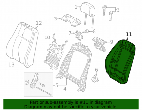 Ornamente spătar scaun șofer spate pentru Audi A5 F5 18-25 5D, maro, suport rupt