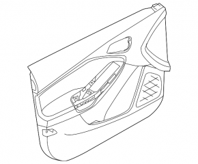 Capacul ușii, cartela frontală stânga Ford Focus mk3 11-18 negru Titanium, uzată