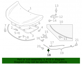 Кронштейн защелка опоры капота Mitsubishi Outlander 14-22