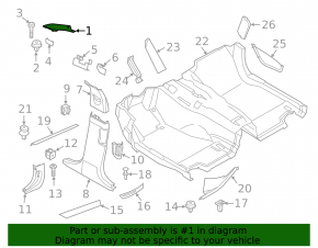 Накладка передней стойки верхняя левая BMW 5 F10 11-16 черн