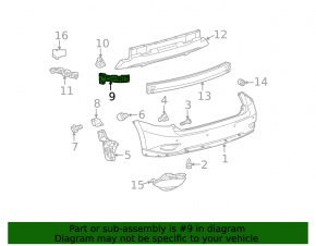 Крепление заднего бампера правое внутреннее Lexus RX350 RX450h 10-15