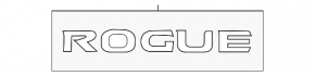 Emblema cu inscripția ROGUE de pe ușa portbagajului Nissan Rogue 14-20