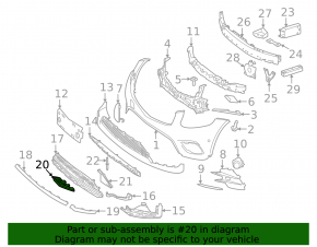 Dop grilă bară față dreapta Mercedes GLC 43 17-19 AMG pachet