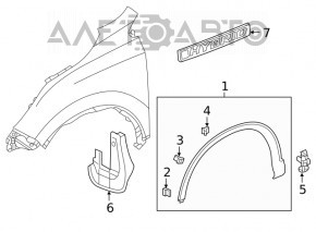 Ornament arc aripă față stânga Honda CRV 17-22 structură