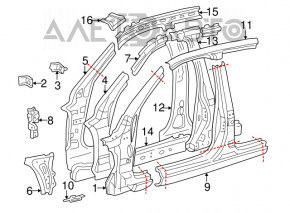 Стойка кузова центральная правая Lexus IS200 IS300 99-05
