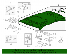 Обшивка потолка Honda Accord 13-15 беж