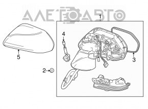 Зеркало боковое правое в сборе Toyota Camry v70 18-24 7 пинов, поворотник BSM, синее