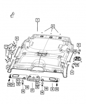 Козырек левый Jeep Cherokee KL 14-18 серый