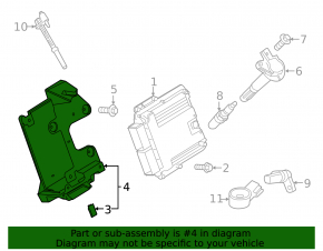 Кронштейн блока ECU компьютера двигателя Ford Mustang mk6 15-17
