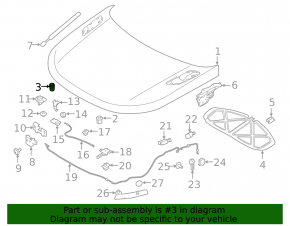 Отбойник капота наружный Land Rover Range Rover Velar 18-23