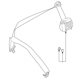 Centură de siguranță rândul 3 stânga cu piropatron Mercedes W167 GLE 350 450 20-25 gri închis