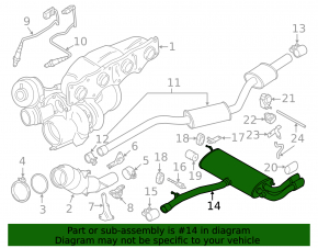 Глушитель задняя часть с бочкой BMW X3 F25 13-17 2.0T