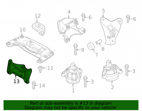 Кронштейн подушки МКПП BMW 5 F10 11-16 3.0T RWD