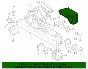 Консоль центральная подлокотник и подстаканники BMW X1 F48 16-19 черно- бежевая oyster, в сборе