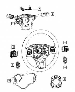 Кнопки управления на руле левые Chrysler 200 11-14