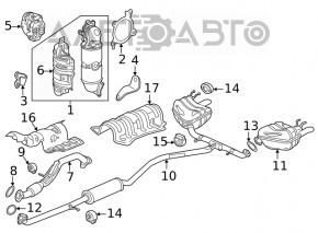 Коллектор выпускной с катализатором Honda Civic XI FE/FL 22-26 1.5T