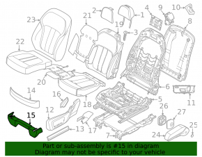Ornamente scaun spate stânga, al doilea rând de scaune, centru față, BMW X7 G07 19-26, negru