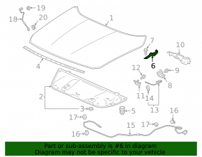 Петля капота левая Honda Accord 18-22