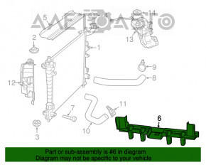 Дефлектор радиатора нижний Jeep Grand Cherokee WK2 16-22 3.6 тип 1 трещины, нет фрагмента