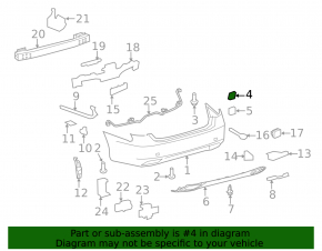 Dop bara spate stânga pentru cârlig Lexus LS460 LS600h 07-12