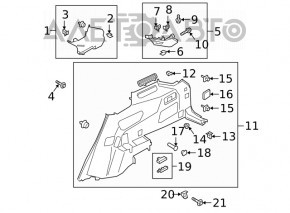 Накладка задней стойки 3-го ряда правая Ford Explorer 20-25 беж