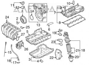 Крышка цепи ГРМ VW Passat b7 12-14 USA 2.5