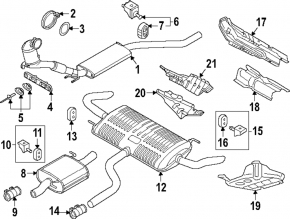 Tobă de eșapament spate cu țeavă pentru VW Atlas 24-25 2.0T