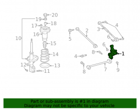 Цапфа задняя правая Lexus RX300 RX330 RX350 RX400h 04-09 FWD