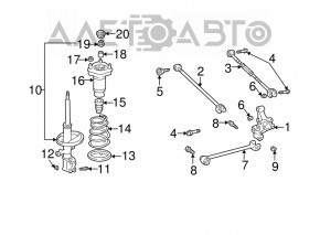 Цапфа задняя правая Lexus RX300 RX330 RX350 RX400h 04-09 FWD