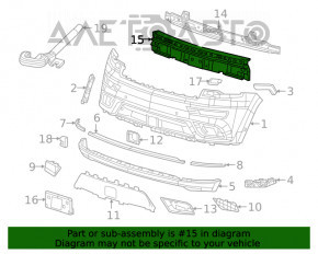 Абсорбер переднего бампера под молдинги Jeep Grand Cherokee WK2 17-21