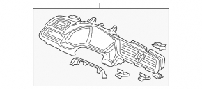 Дефлектор воздуховода передней панели центральный Honda Civic X FC 16-21