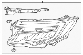 Far LED dreapta față pentru Honda Pilot 19-22