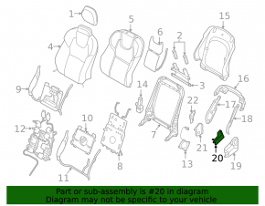 Накладка боковая пасажирского сидения правая малая Volvo XC90 16-26 черная