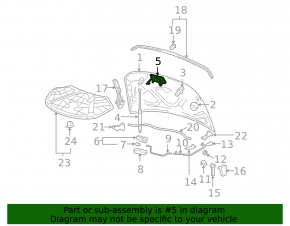 Крюк замка капота VW CC 13-17 рест