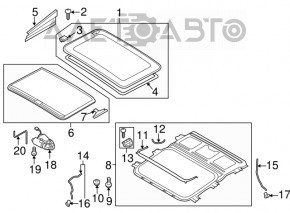 Ansamblu trapă Audi A4 B8 08-16 sedan, cortină gri, lipită