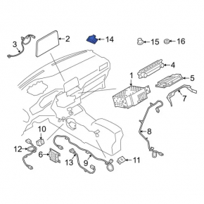 Микрофон в потолке Ford Escape MK4 20-