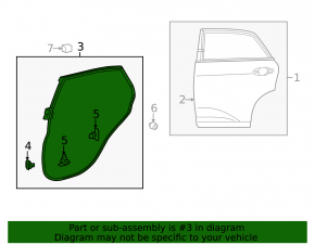 Уплотнитель двери задней левой Lexus RX350 RX450h 10-15