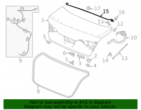 Торсион крышки багажника правый Honda Civic XI FE/FL 22-26 4d