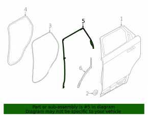 Garnitură ușă spate stânga superioară pentru Land Rover Range Rover Velar 18-23 lung