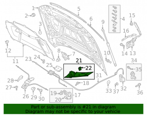 Накладка подкапотная передняя правая Audi A6 C8 19-24