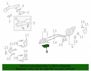 Dop mâner ușă stânga față negru pentru Toyota Camry v70 18-24