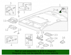 Микрофон в потолке Honda Accord 13-17 с серой накладкой