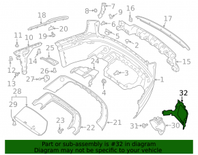 Suport tobă dreapta pentru Land Rover Range Rover Velar 18-23 2.0T, 3.0T Sports