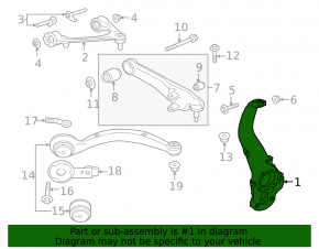 Цапфа передняя правая Land Rover Range Rover Velar 18-20