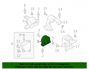 Подушка двигателя передняя Mitsubishi Outlander Sport ASX 10-23 2.0