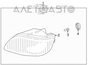 Противотуманная фара птф левая Toyota Camry 02-04 W/RUBBER
