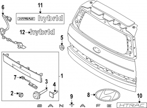 Эмблема значок двери багажника Hyundai Santa Fe 24-26