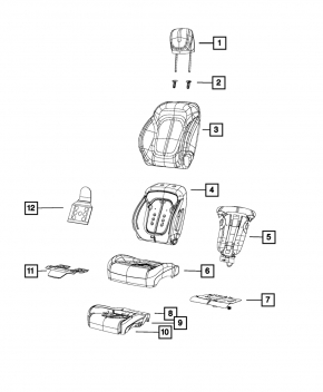 Водительское сидение Chrysler 200 15-17 без airbag, кожа черн